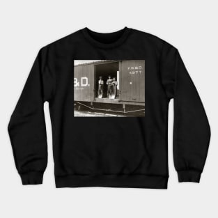 Boys Working on Railroad Car, 1910. Vintage Photo Crewneck Sweatshirt